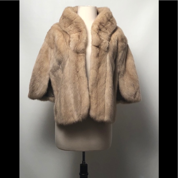 VTG 40s Blond Mink Fur Cape - Picture 13 of 16